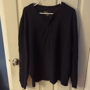 Black Long Sleeve Henley Shirt
